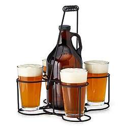 Outdoor Beer Growler Carrier and Glasses