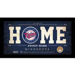 Minnesota Twins Home Sweet Home Sign wtih Game-Used Dirt