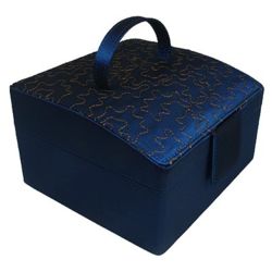 Double Layer Jewelry Box in Sapphire Blue