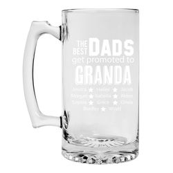 The Best Dads Get Promoted to Grandpa Personalized Beer Mug