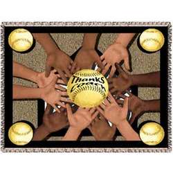 Personalized Softball Coach Tapestry Throw