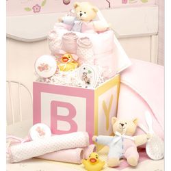 B-is-for-Baby Girl Gift Cube