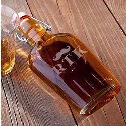 Vintage Style Personalized Glass Flask