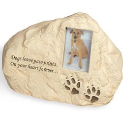 Dog Paw Prints Rock Pet Urn