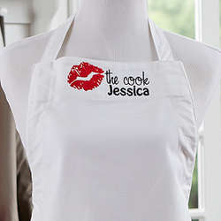Embroidered Kiss The Cook Apron