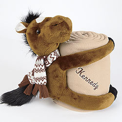 Personalized Blanket and Hugger Horse