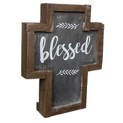 Blessed Mini Chalkboard Cross