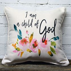 Child of God Floral Throw Pillow