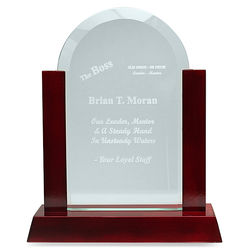The Boss Personalized Jade Dome and Rosewood Award