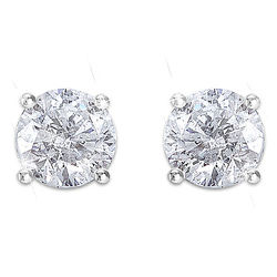 Brilliant Elegance Diamond 10 Karat White Gold Earrings