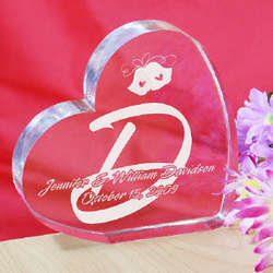 Personalized Wedding Bell Heart Shaped Plaque