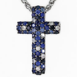 Balissima Splash Blue Sapphire Cross Pendant