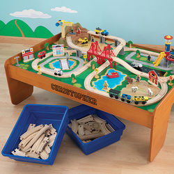 Kid's Personalized Waterfall Mountain Train Set and Table