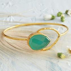 Anatolian Blue Gold Bangle Bracelet