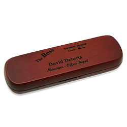 The Boss Personalized Rosewood Dual Pen Gift Set