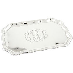 Personalized Ornate Silver Hostess Tray