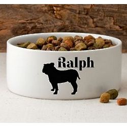 Personalized Dog Bowl with Breed Silhouette