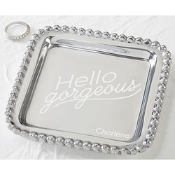 String of Pearls Personalized Jewelry Quotes Tray