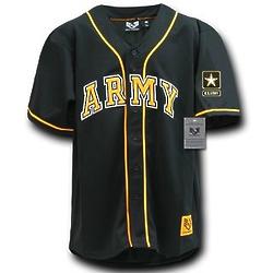 Army Team Baseball Jersey in Black