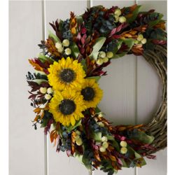 Folk Art Sunflowers Wreath