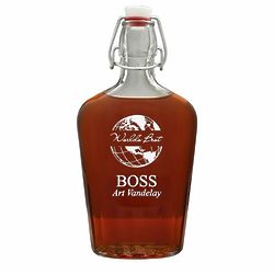 World's Best Boss Personalized Vintage Glass Flask