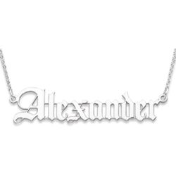 Personalized Sterling Silver Old English Name Necklace