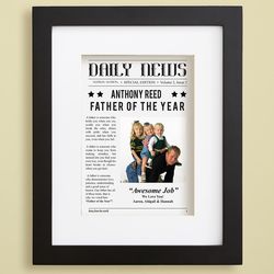 Personalized Father of the Year Framed Art Print