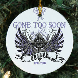 Personalized Ceramic Gone Too Soon Ornament