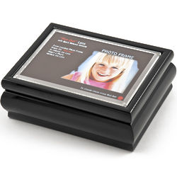 Black Lacquer Photo Frame Music Box