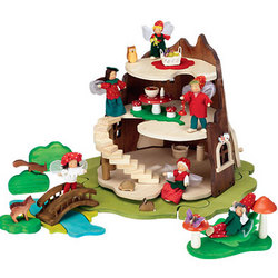 Tree Trunk Fairy Home Doll House Set