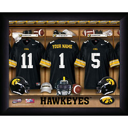 Iowa Hawkeyes Personalized College Football Locker Room Print