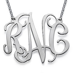 Extra Large Personalized Celebrity Sterling Silver Necklace