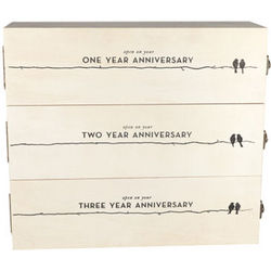 First 3 Years Anniversary Lovebirds Wine Box