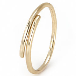 Gold Petite Thin Crossover Ring