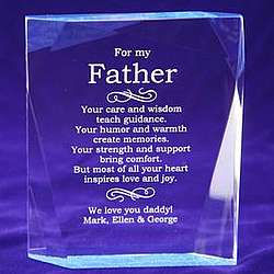 Unique Clear Acrylic Crackled Fathers Day Plaque