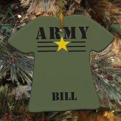 Personalized Ceramic Army T-Shirt Ornament