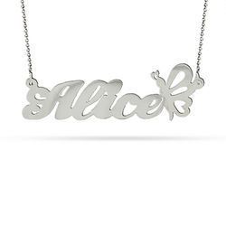 Butterfly Design Sterling Silver Name Necklace