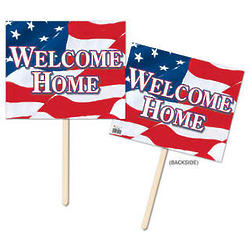 Welcome Home American Flag Double Sided Yard Signs