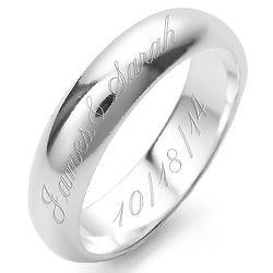 Couple's 5 mm Silver Message Ring