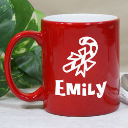 Candy Cane Personalized Red and White Mug