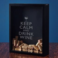 Keep Calm Wine Cork Shadow Box