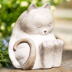 Ceramic Sleeping Cat Garden Statue