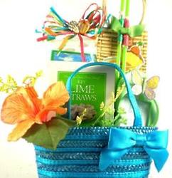 Summertime Fun Gift Basket in Straw Tote