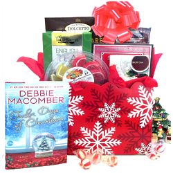 Merry Snowflakes Bestseller Book Holiday Gift Basket