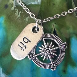 I'd Be Lost Without You BFF Compass Necklace