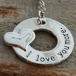 I Love You More Silver-Plated Heart Pendant