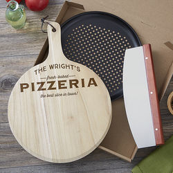 Engraved Wood Pizza Peel Gift Set