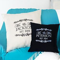 Personalized Happy Couple Throw Pillow