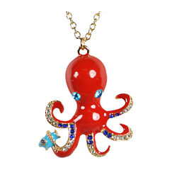 Octopus Necklace with Crystals