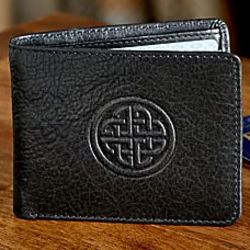 Celtic Leather Travel Wallet